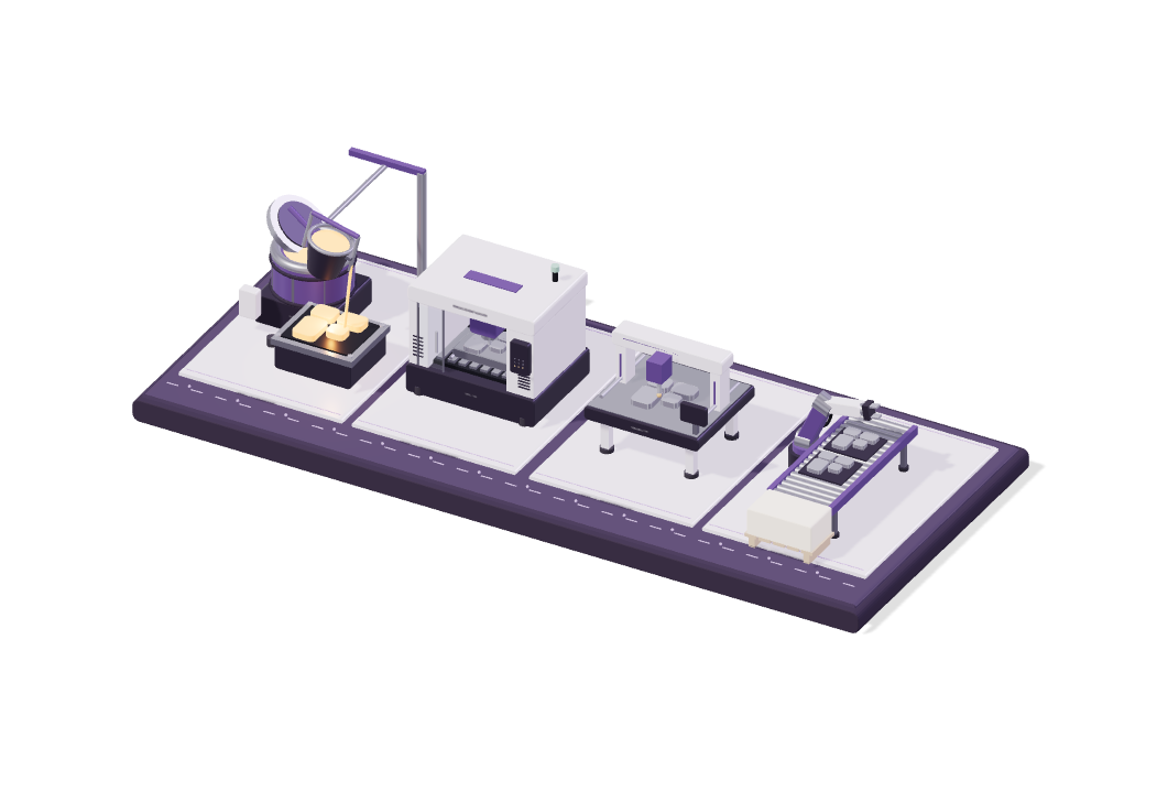 Illustration of a manufacturing floor